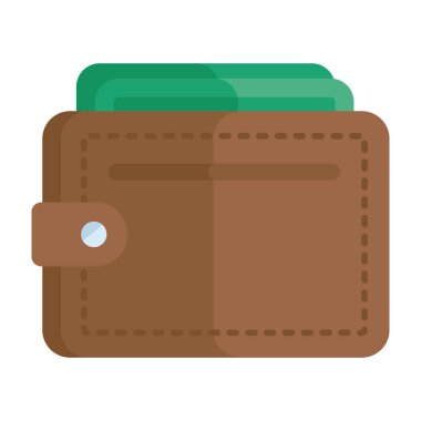 Para cüzdanının modaya uygun düz stil simgesi 