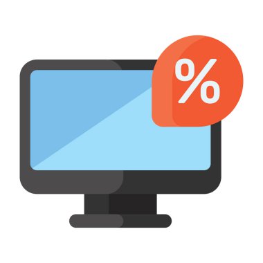 Alışveriş indirim simgesi, düz vektör tasarımı,