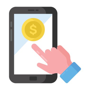 Finansal tesis uygulaması, çevrimiçi bankacılık vektör tasarımının düz simgesi 