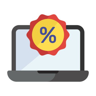 Alışveriş indirim simgesi, düz vektör tasarımı,