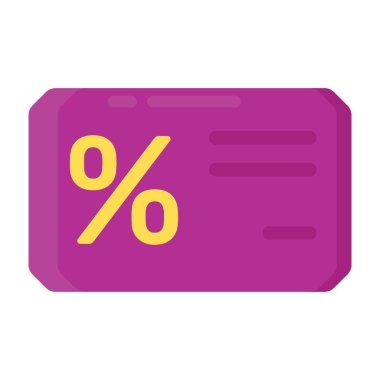 Alışveriş indirimi kuponu, indirimli satış senedi vektör biçimi simgesi 