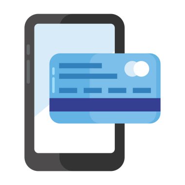 Elektronik bankacılık, dijital ödeme ikonunun düz vektör tasarımı.