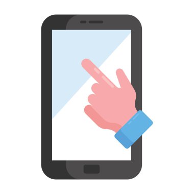 Ekran kullanıcı arayüzü düz simgesi, parmak dokunma aygıtına dokun 