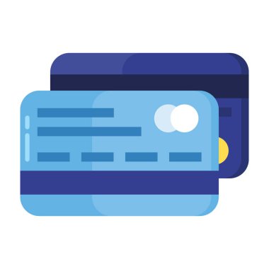 Dijital ödeme yöntemi, kredi kartı vektör tasarımının düz simgesi 