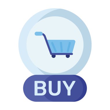 Online alışveriş simgesinin düz vektör tasarımı.