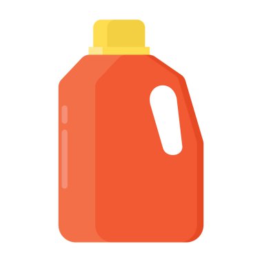 Benzin bidonu, Jerry konserve tasarımının düz simgesi. 