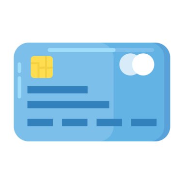 Dijital ödeme yöntemi, kredi kartı vektör tasarımının düz simgesi 