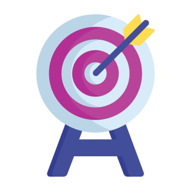 Düz dizaynlı hedef simgesi beyaz arkaplanda izole edildi.