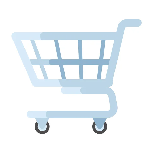 Alışveriş Arabası Vektör Tasarımının Düz Simgesi Alışveriş Arabası — Stok Vektör