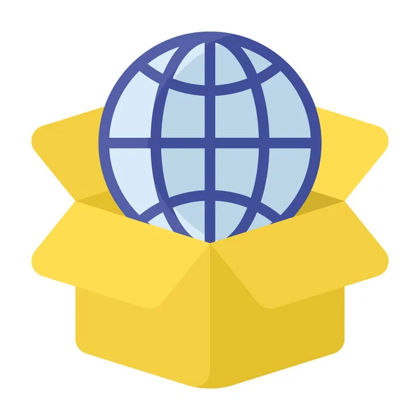 Wereldwijde Logistieke Levering Pakket Plat Icoon Van Global Delivery Design — Stockvector
