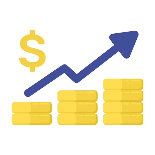 Vlakke Icoon Van Financiële Groeihoroscoop Omzetgroeiconcept — Stockvector