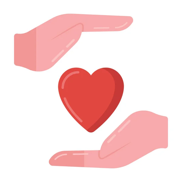 Showing Love Care Cartoon Flat Icon Love Support Vector Design — Stock Vector