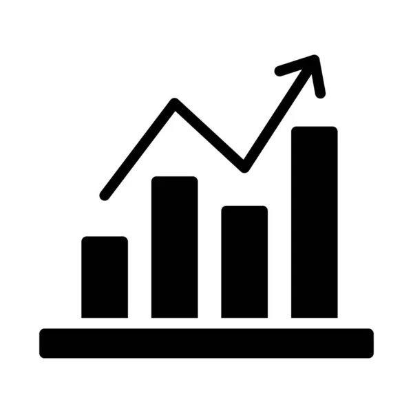 Icône Graphique Croissance Vecteur Solide — Image vectorielle