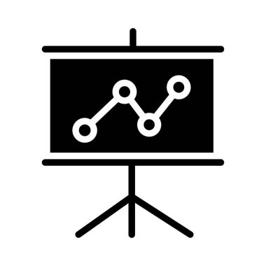 Solid trend grafik simgesi tasarımı, iş sunumu