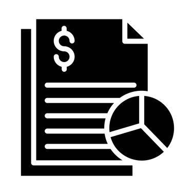 Somut vektör biçimi ve iş belgesi ile mali kağıt simgesi 