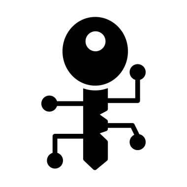 Şifreleme anahtarı veya dijital anahtar katı vektör tasarımı 