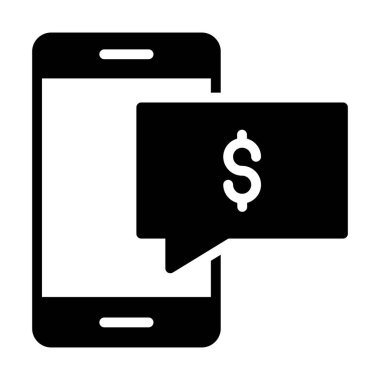 Mobil sohbet vektörü sağlam tasarımda. İş konuşması 