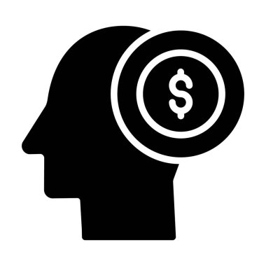 Solid finansör simgesi vektörü 