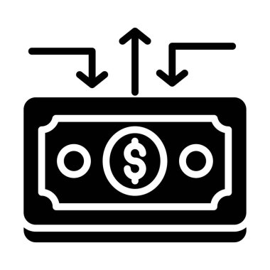 Somut vektör içinde nakit akışı simgesi tasarımı 