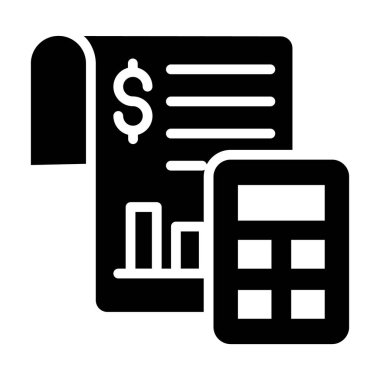 Sağlam vektör tasarımında bütçe muhasebe simgesi.