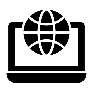 Tarayıcı simgesi, katı vektör tasarımı 