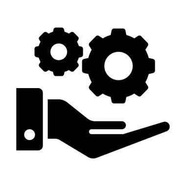 Teknik destek simgesi tasarımı, katı vektör 