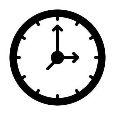 Katı tasarımda zamanlayıcı veya duvar saat vektörü 