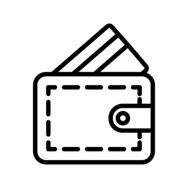 Satır vektörü içinde para cüzdanı simgesi tasarımı 