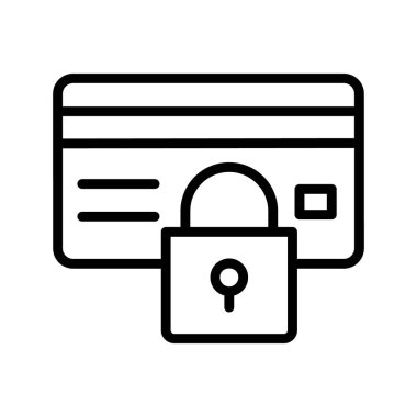 Satır vektöründe kart kilidi simgesi 