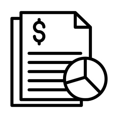 Satır vektör biçimi ve iş belgesi ile mali kağıt simgesi 