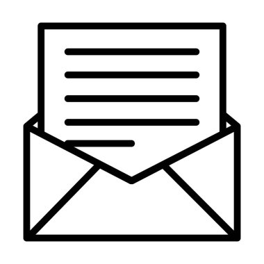 Satır vektörü ve iletişim konseptinde e- posta simgesi 