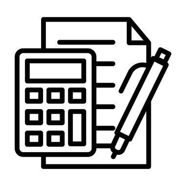 Satır vektör tasarımında muhasebe simgesi.