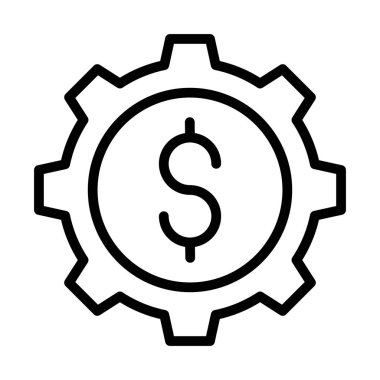 Satır tasarımında mali yönetim simgesi 