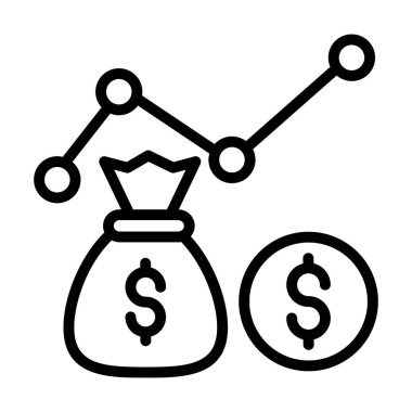 İş büyümesi simgesi, satır düzenlenebilir vektörü 