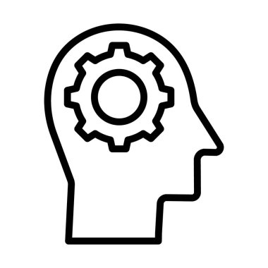 Beyin fırtınası, çizgi vektör tasarımı, düşünme süreci 