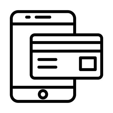 Mobil bankacılık vektör tasarımını gösteren kart ile mobil