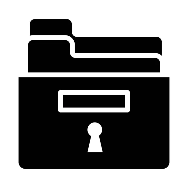 Icône Verrouillage Dossier Mieux Pour Stockage Fichiers Privés — Image vectorielle