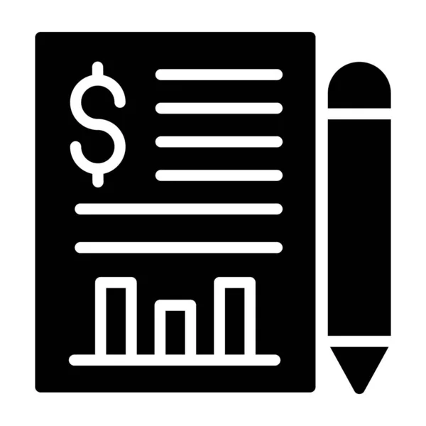 Icono Herramientas Escritura Diseño Vectores Sólidos Informe Negocio — Archivo Imágenes Vectoriales