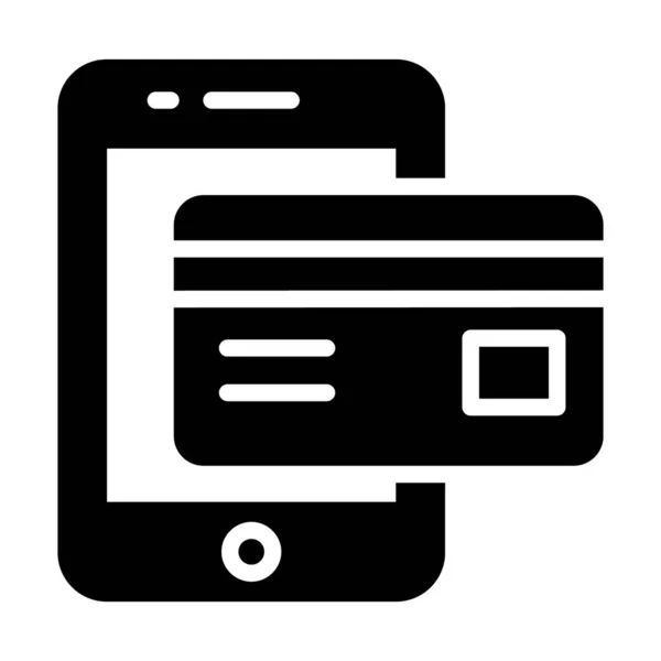 Handy Mit Karte Zur Darstellung Des Mobile Banking Vektor Designs — Stockvektor