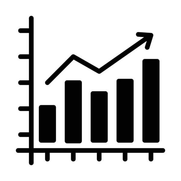 Ikona Růstového Grafu Přímém Vektoru — Stockový vektor
