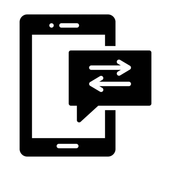 Mobiler Chat Vektor Solidem Design Wirtschaftsgespräch — Stockvektor