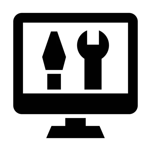 Reparatie Tools Computer Met Afbeelding Van Computer Onderhoud — Stockvector