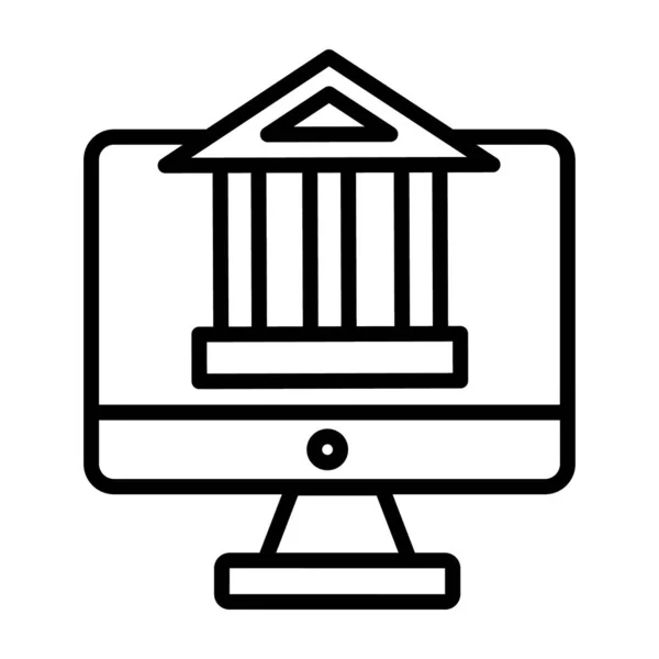 Банк Всередині Екрану Концептуалізація Онлайн Банкінгу — стоковий вектор