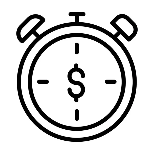 Dollar Intérieur Chronomètre Temps Est Conception Icône Argent — Image vectorielle