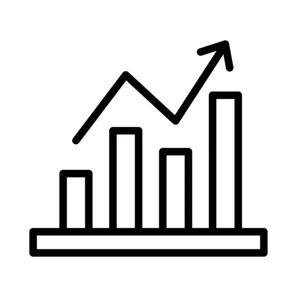 Ikona Růstového Grafu Vektoru Řádku — Stockový vektor