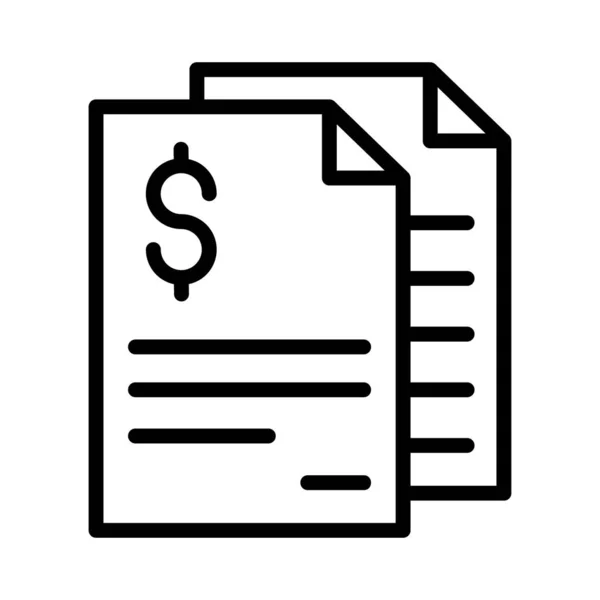 Finanzpapier Symbol Linienvektorstil — Stockvektor