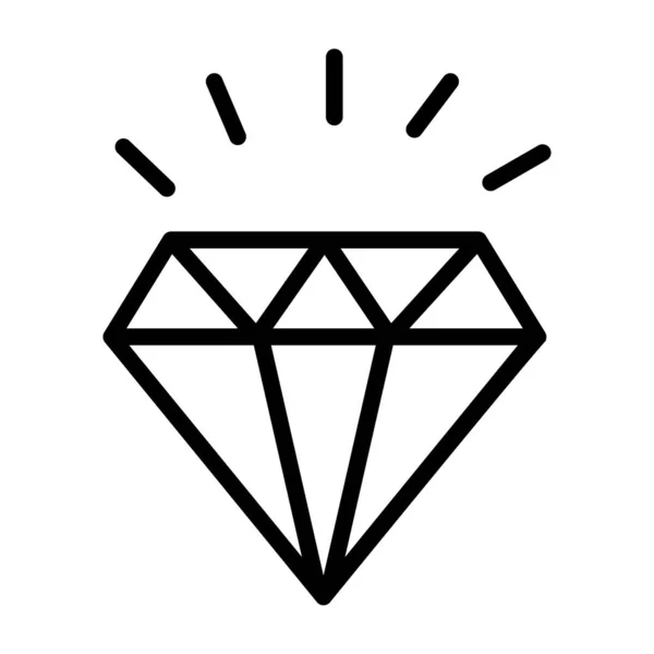 Diamant Pictogram Lijn Ontwerp — Stockvector