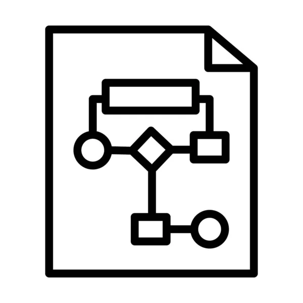 Organigramme Sur Papier Symbolisant Conception Icône Ligne Plan Projet — Image vectorielle