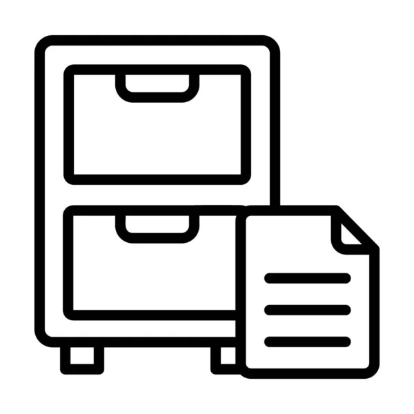 Office Drawer Vector Line Icon Design — 스톡 벡터