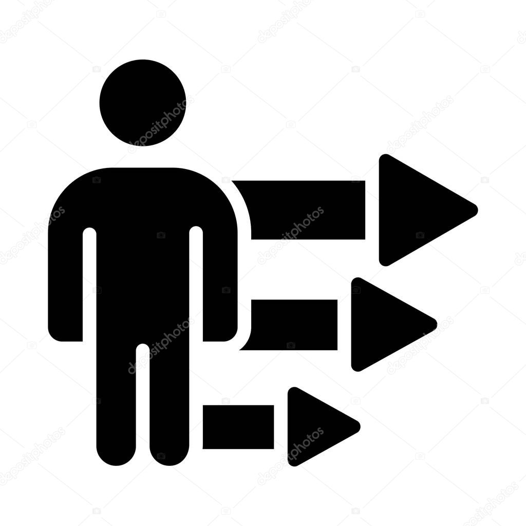 Arrows with  a man, personal skills vector design 